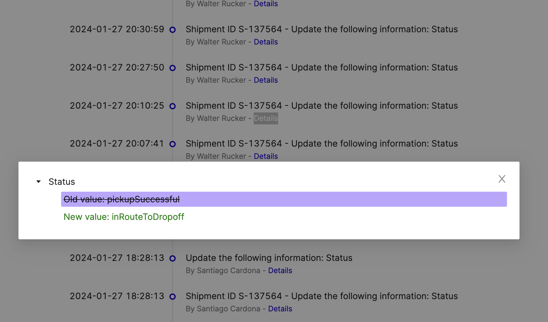 Audit log